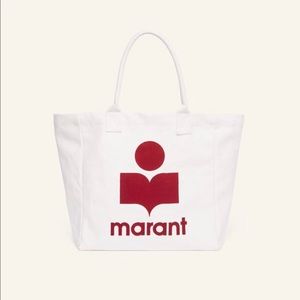 Isabel Marant Yenky Bag White and Dark Red